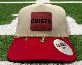 Chiefs - football - Kansas City - cappello da camionista - regalo di Natale - compleanno - cappello con toppa in pelle