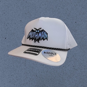 Mothman Holographic Vegan Leather Patch Hat | Cryptid Trucker Hat | Festival Snapback | Alt Streetwear Cap