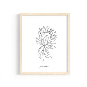 Modern Botanical Instant DIGITAL Download Art Print - Protea Plant - Wall Decor - Printable Art - Abstract - Interior Decor