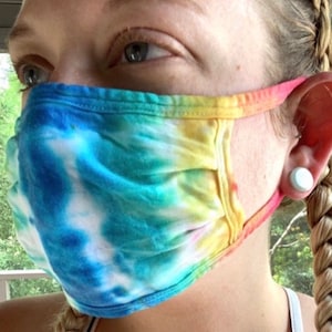 Custom Tie Dye Adult| Custom Tie Die Face Mask (choose your colors) ((cotton))