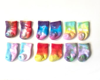 Custom Tie Dye Baby| (NB-36mo) (6 pairs) Tie Dye baby Snug Fit baby socks (cotton)