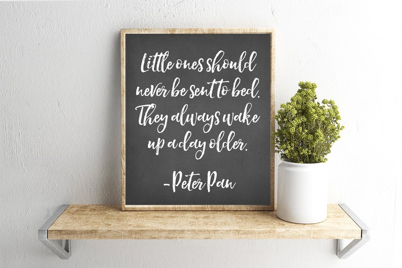 Printable Wall Art Peter Pan Quote Chalkboard Background | Etsy