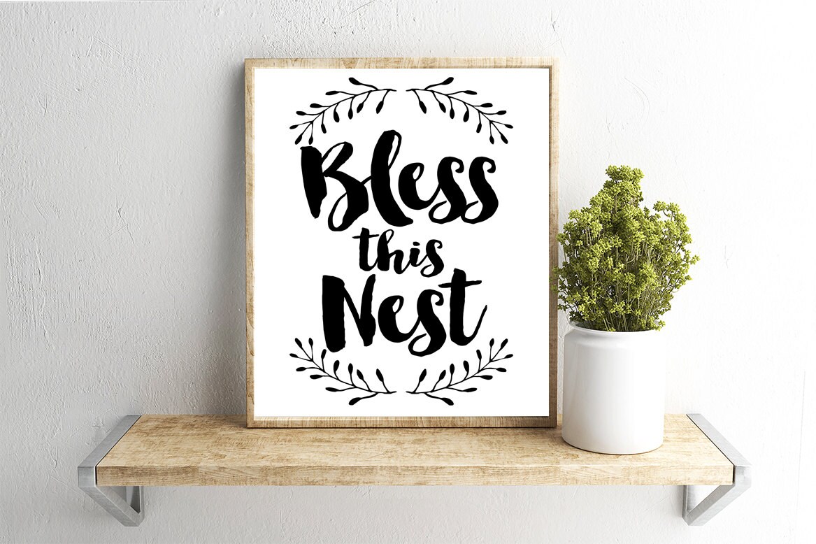 Bless This Nest Cast Iron Plaque Wall Art Farmhouse Decor Bless This Nest Cast Iron Plaque Wall Art Farmhouse Decor
