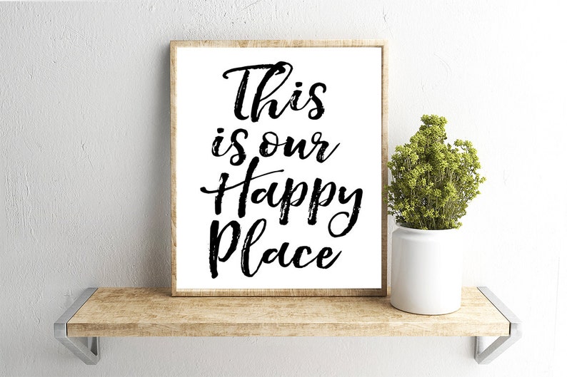 Printable Wall Art, This is Our Happy Place Quote, Home Decor, Instant