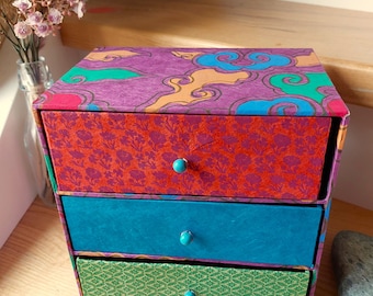 Mini chest of drawers "Nepal", special handmade jewelry box