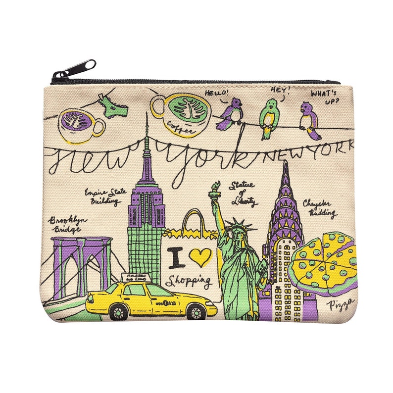 NY Illustration Canvas Pouch