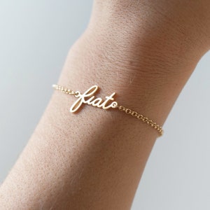 Fiat Bracelet with Lapis Stone, Catholic Gifts, Catholic Jewelry, Catholic Bridesmaids Gift, Virgin Mary Fiat Bracelet, Gold Fiat, Catholic
