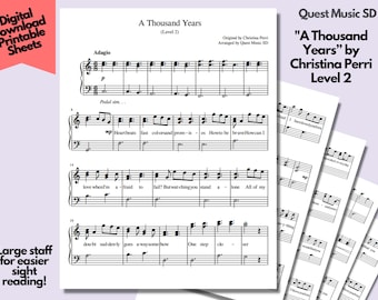 Mil años de Christina Perri - Nivel 2 - Partitura fácil para piano (PDF descargable)