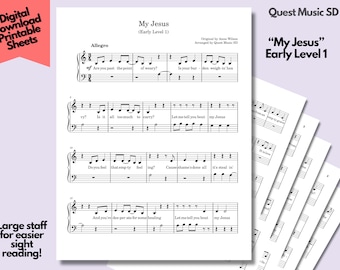 My Jesus by Anne Wilson - Level 1 - Easy Christian Piano Sheet Music (Downloadable PDF)