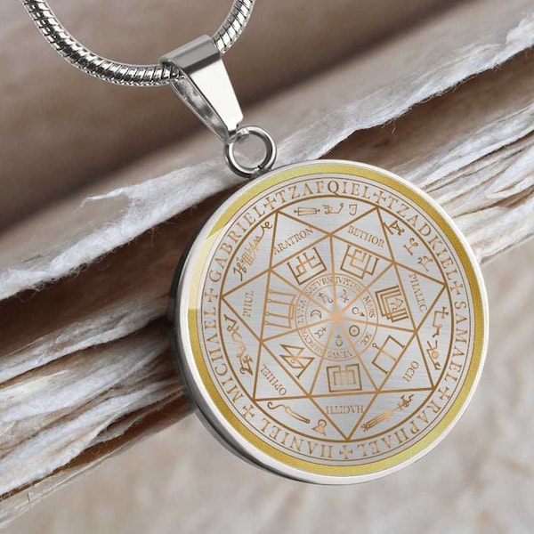 Personalized Seal of Seven 7 Archangels Talisman Necklace Pendant Jewelry Amulet | Gift for Him, Gift for Her