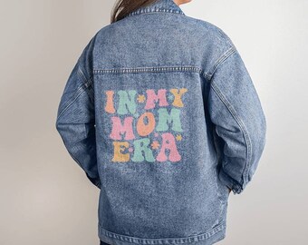 In My Mom Era Oversized Women's DTG Denim Jacket