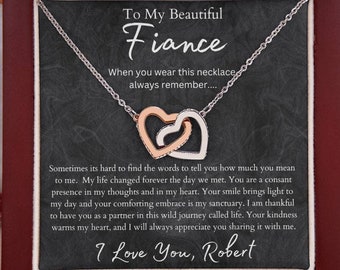 Personalized Fiance Interlocking Hearts Necklace