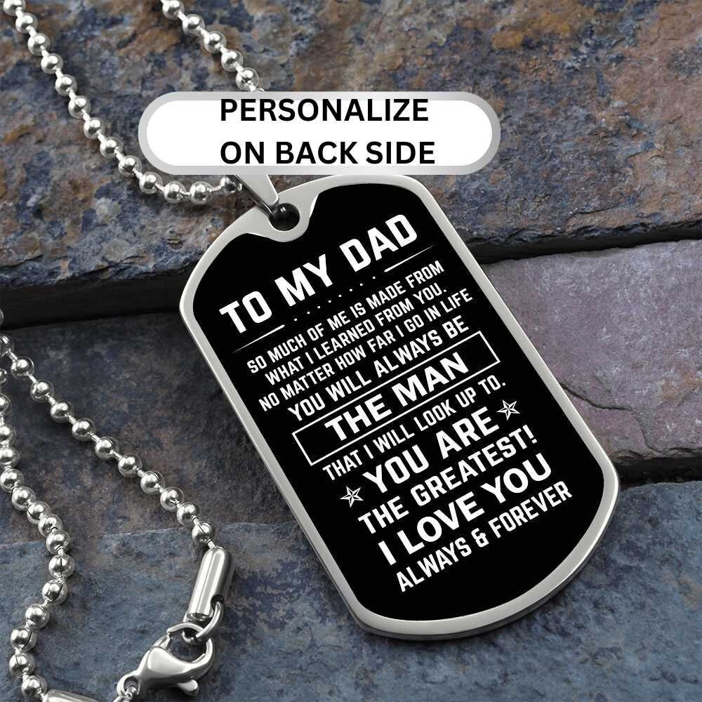 To My Son Dog Tag from Dad, To My Son Wherever Your Journey Necklace