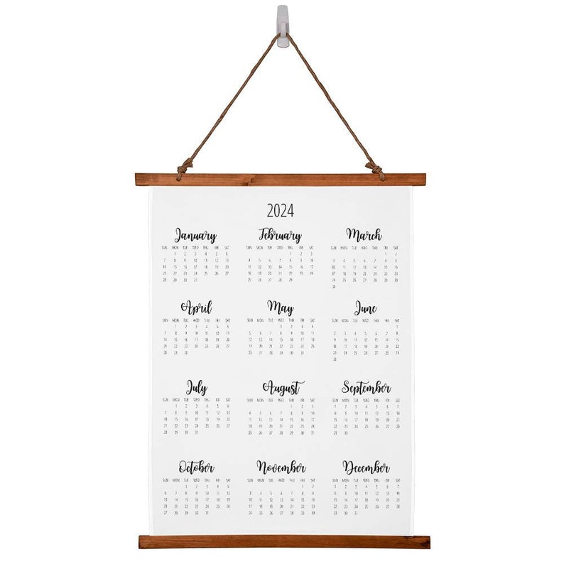 Personalized 2024 Calendar Full Year at a Glance Wall Tapestry Etsy