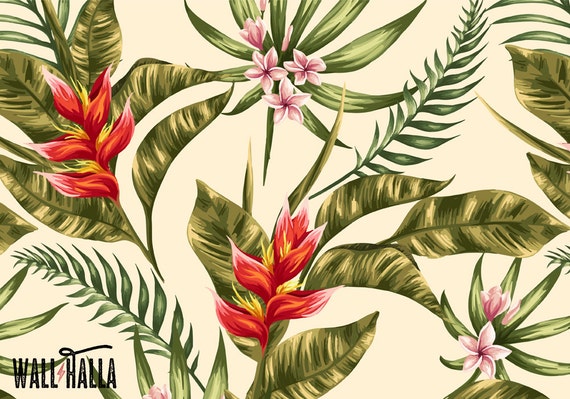 Tropical flower wallpaper deals