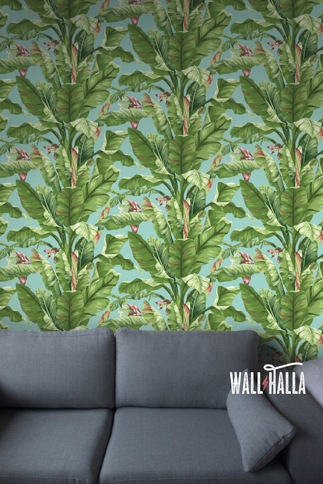 Seamless Self Adhesive Banana Tree Leaf Pattern Wallpaper Etsy