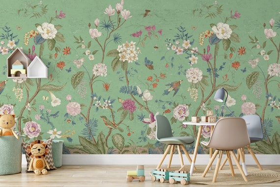 Chinoiserie Wallpaper Removable Peel and Stick Vintage Wall - Etsy Norway Chinoiserie Wallpaper Removable Peel and Stick Vintage Wall - Etsy Norway