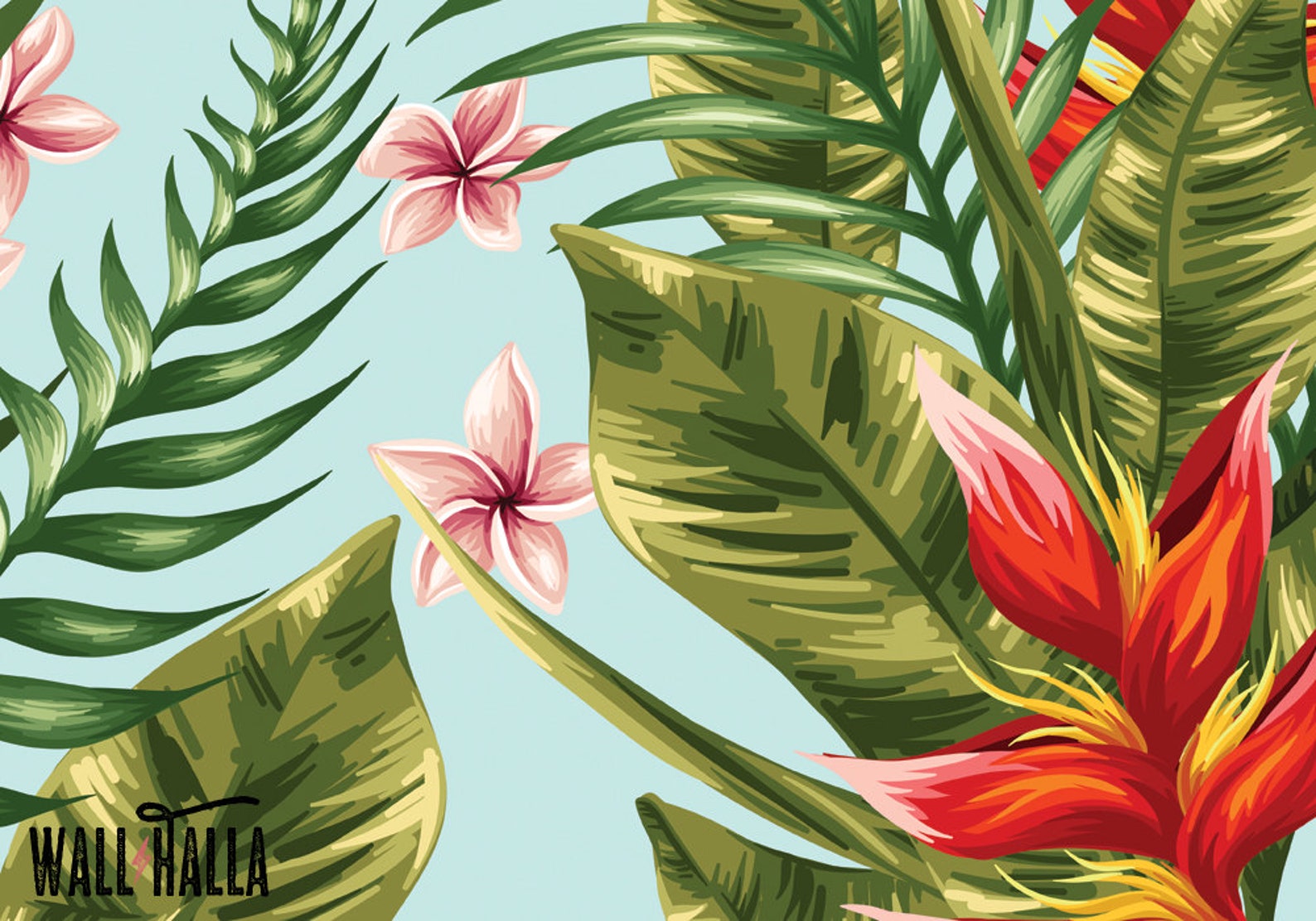 Tropical Palm Leaf Wallpaper Removable Wallpaper Hawaii - Etsy