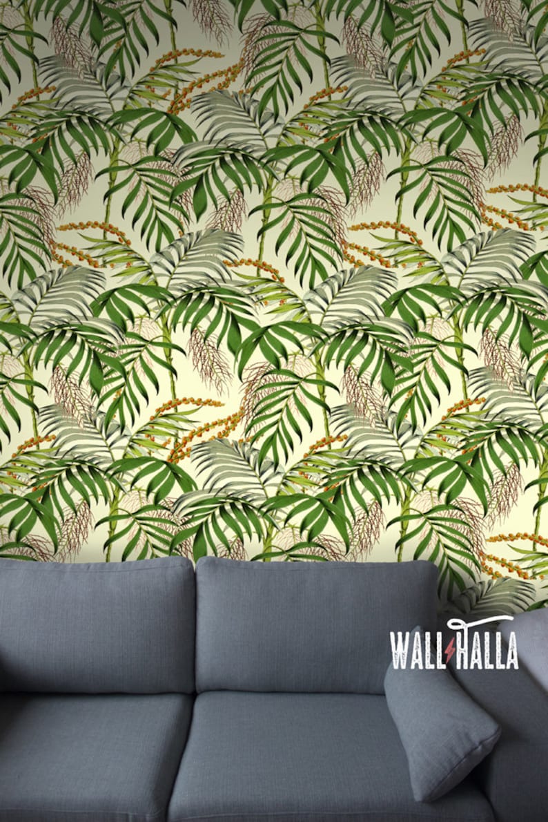 Seamless Self Adhesive Palm Tree Pattern Wallpaper Removable Etsy