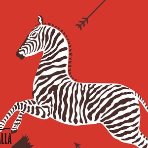 Red Zebra Wallpaper, Peel and Stick Self Adhesive Wallpaper, Zebra ...