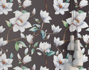 Cherry Blossom Removable Wallpaper: Asian Floral Print, Peel and Stick
