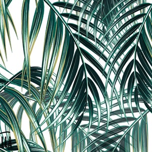 Seamless Self Adhesive Palm Leaves Pattern Wallpaper - Removable Vintage Wall Decals - Palm Leaves Wall Stickers - Tropical Wallpapers