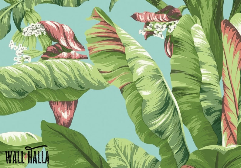 Seamless Self Adhesive Banana Tree Leaf Pattern Wallpaper Etsy