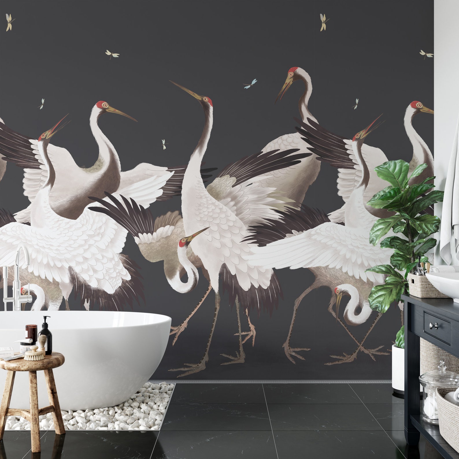 Heron Print Wallpaper Removable Peel and Stick Mural - Etsy