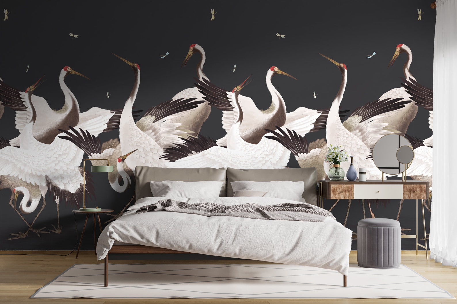 Heron Print Wallpaper Removable Peel and Stick Mural - Etsy