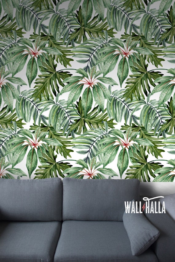 Scarica Gratis Images Sans Soudure Auto Adhesif Aquarelle Jungle Tropicale Plantes Motif dernière salutations