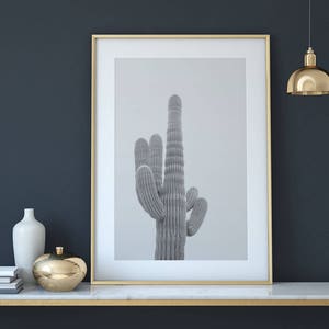 Saguaro Cactus Photography Print: Black and White Desert Art (Digital Download)