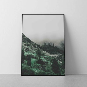 Foggy Mountain Landscape Photography Print (Digital Download)