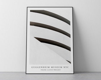 guggenheim museum print, guggenheim new york, famous modern building, new york architecture, frank lloyd wright, modern architecture photo