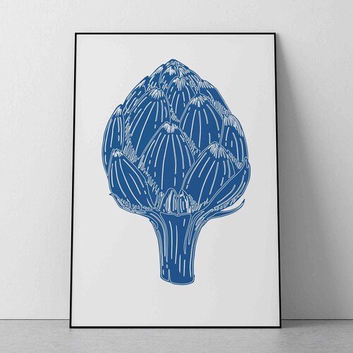 Printable Artichoke Print Flower Illustration Kitchen Food - Etsy