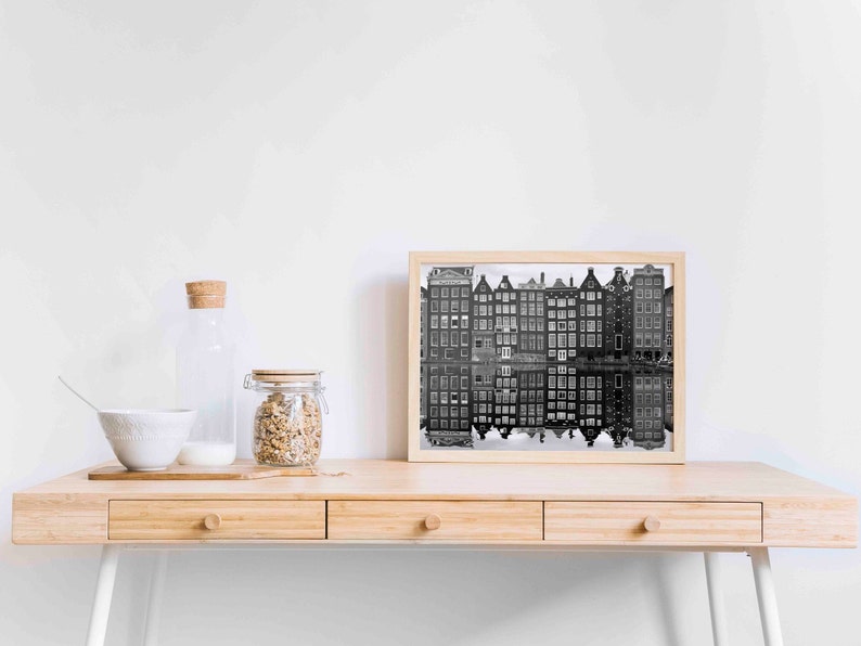 amsterdam print, amsterdam poster, amsterdam photography, amsterdam walla art, amsterdam black and white, art, photo, printable, download