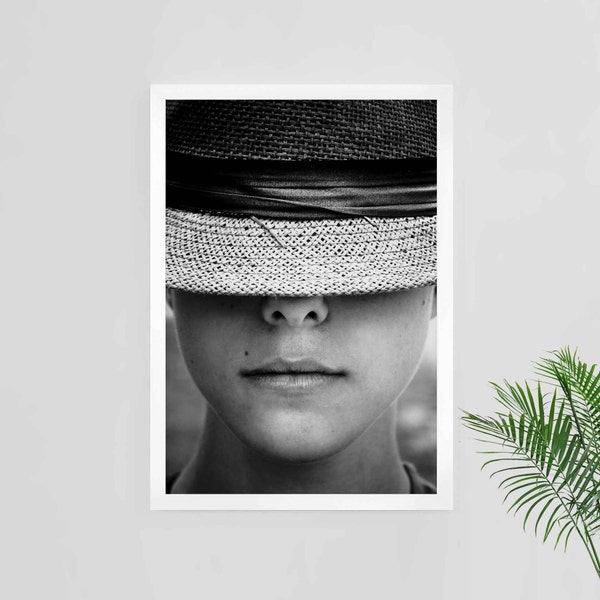 woman photography, fashion printable, black and white woman, woman with hat, art print, fashion printable, instant download, wall art, photo