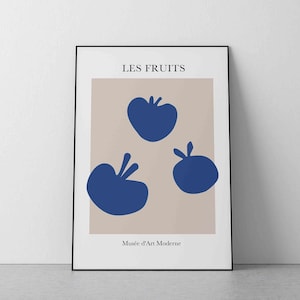 Recortes inspirados en Matisse, decoración abstracta para la cocina, impresión vibrante para la habitación de los niños, arte de pared moderno para el rincón del desayuno, diseño contemporáneo