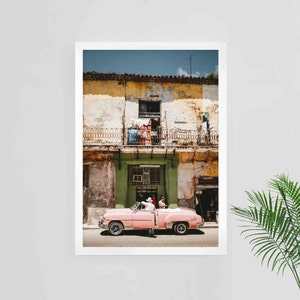 Cuba print, Havana print, Cuba poster, Havana poster, Cuba travel art, Cuba photography, tropical home, traveling poster, old car, Cuba art