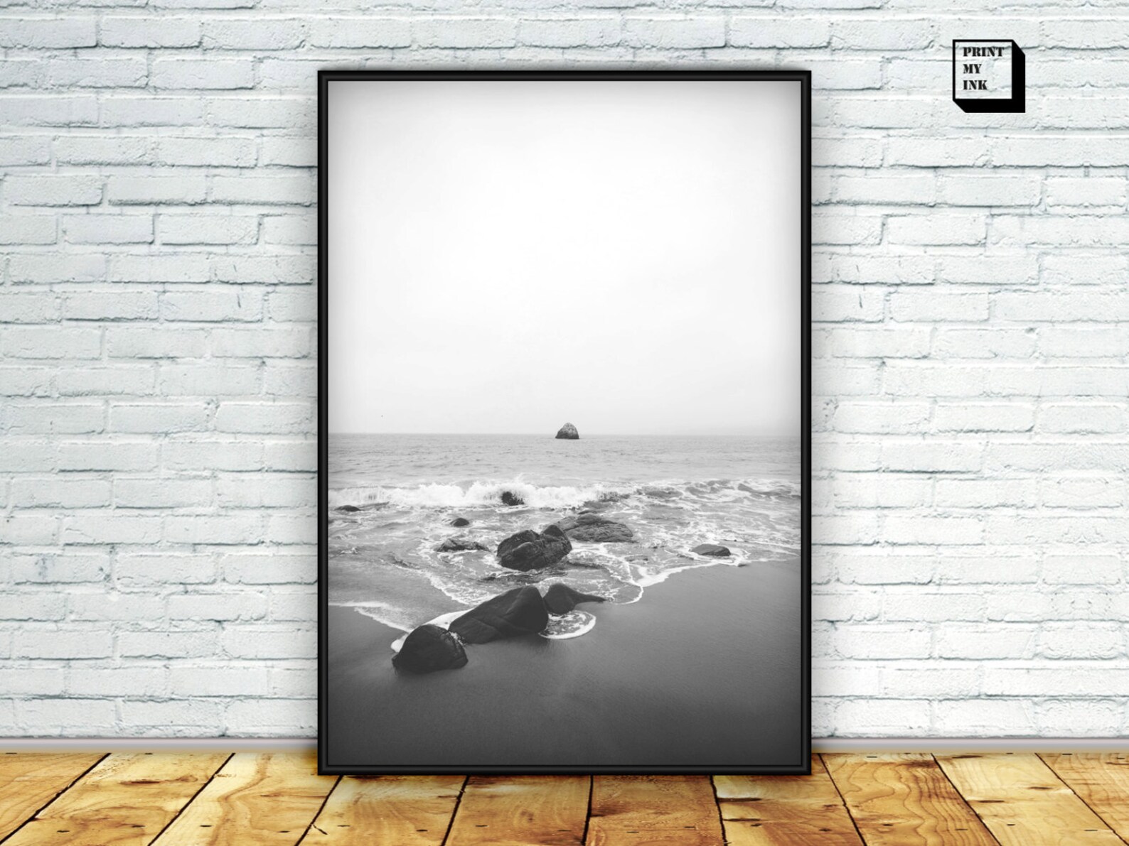 Beach Photography Black and White Beach Print Ocean - Etsy