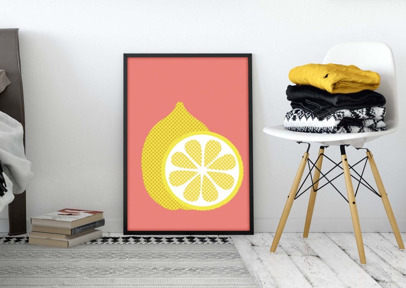 Lemon Print Lemon Wall Art Citrus Print Lemon Poster | Etsy