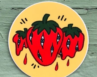 Strawberry Eyes sticker
