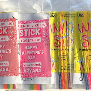 Valentine's Day Wikki Stix Favors - Candy Free, Classroom Gift Set of 10