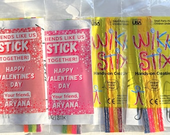 Valentine's Day Wikki Stix Favors - Candy Free, Classroom Gift Set of 10
