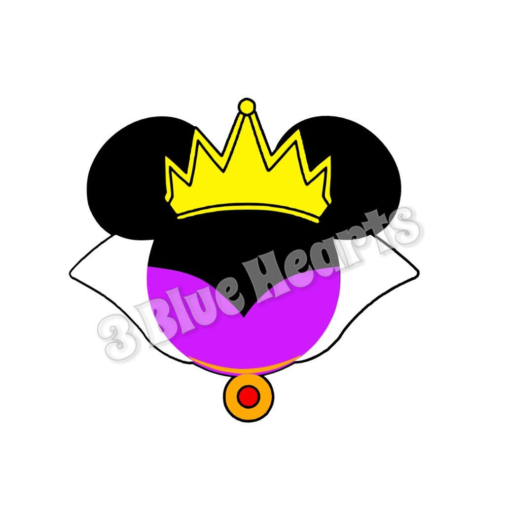Evil Queen Mickey Head SVG dxf pdf Studio Snow White SVG ...