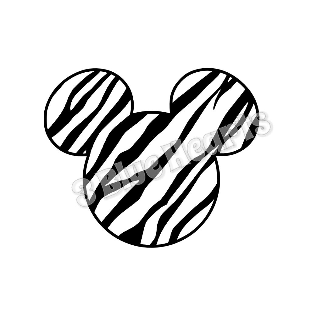 Download Zebra Mickey Head SVG dxf Studio Animal Print Mickey Head ...