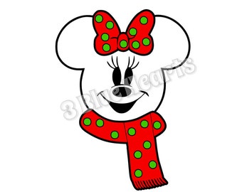 Snowman Minnie Head svg dxf pdf studio jpg, Christmas svg dxf pdf studio jpg