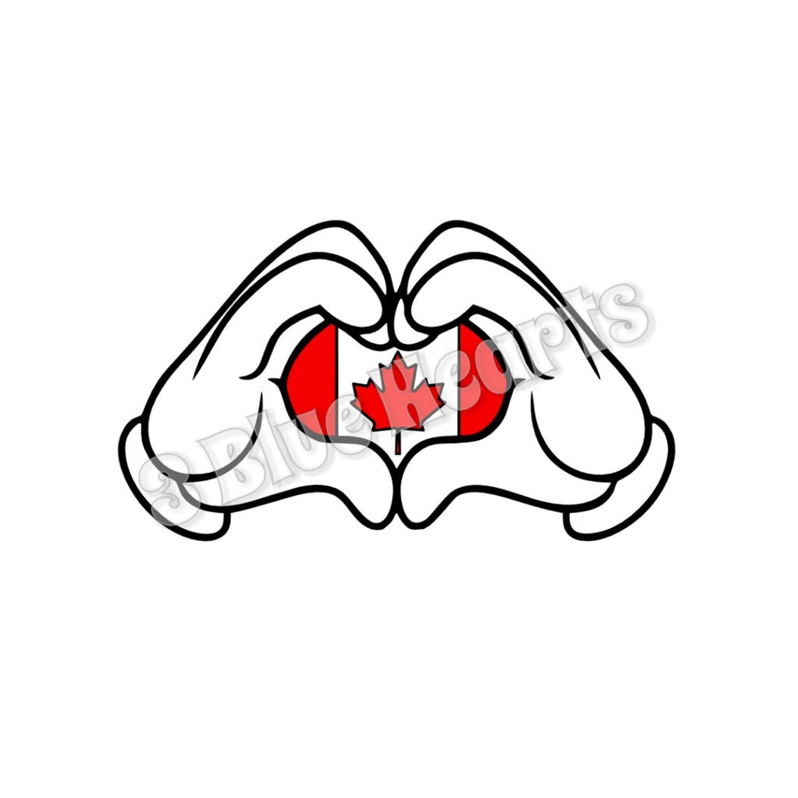 Mickey Loves Canada SVG dxf pdf File Mickey Hand svg dxf pdf Etsy
