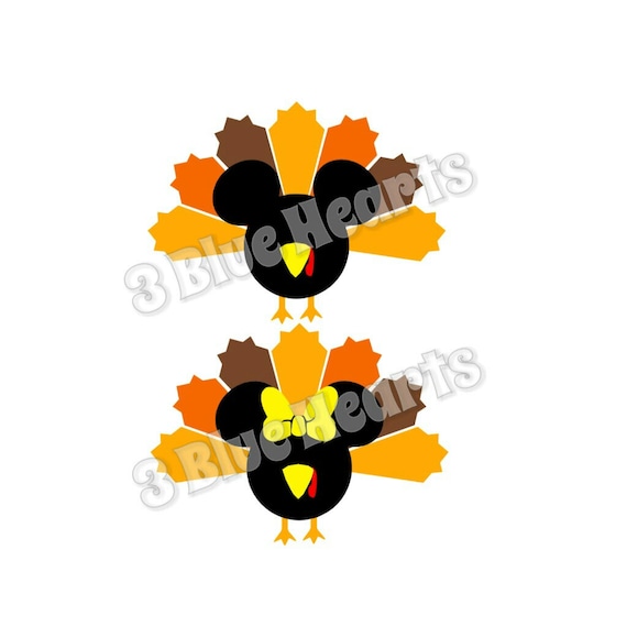 Download Thanksgiving Mickey Head Thanksgiving Minnie Head SVG dxf ...