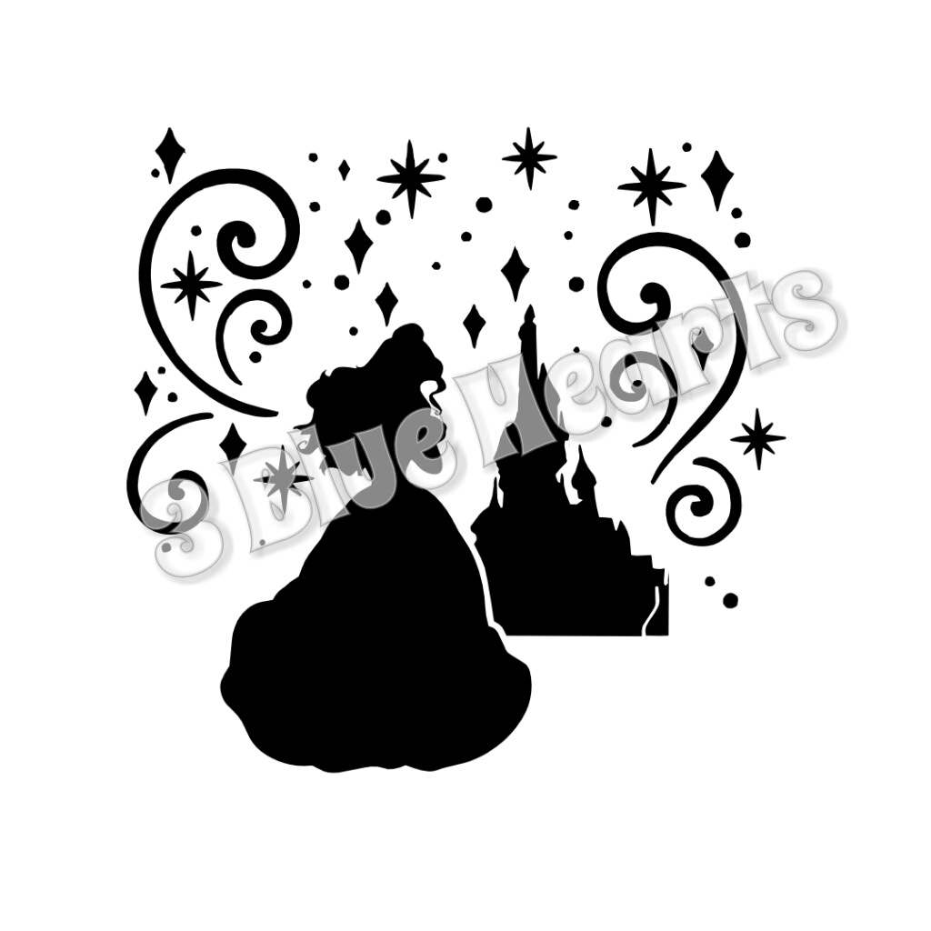 Download Belle Castle Silhouette svg studio dxf pdf jpg Beauty and ...