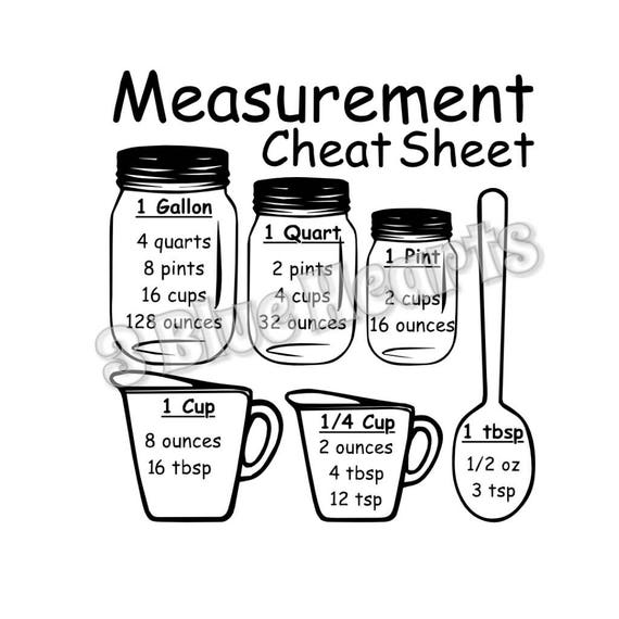 Download Measurement Cheat Sheet SVG Studio DXf pdf Cutting Board SVG | Etsy
